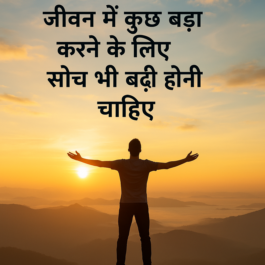 बड़ी सोच के साथ सफलता की ओर बढ़ता व्यक्ति"