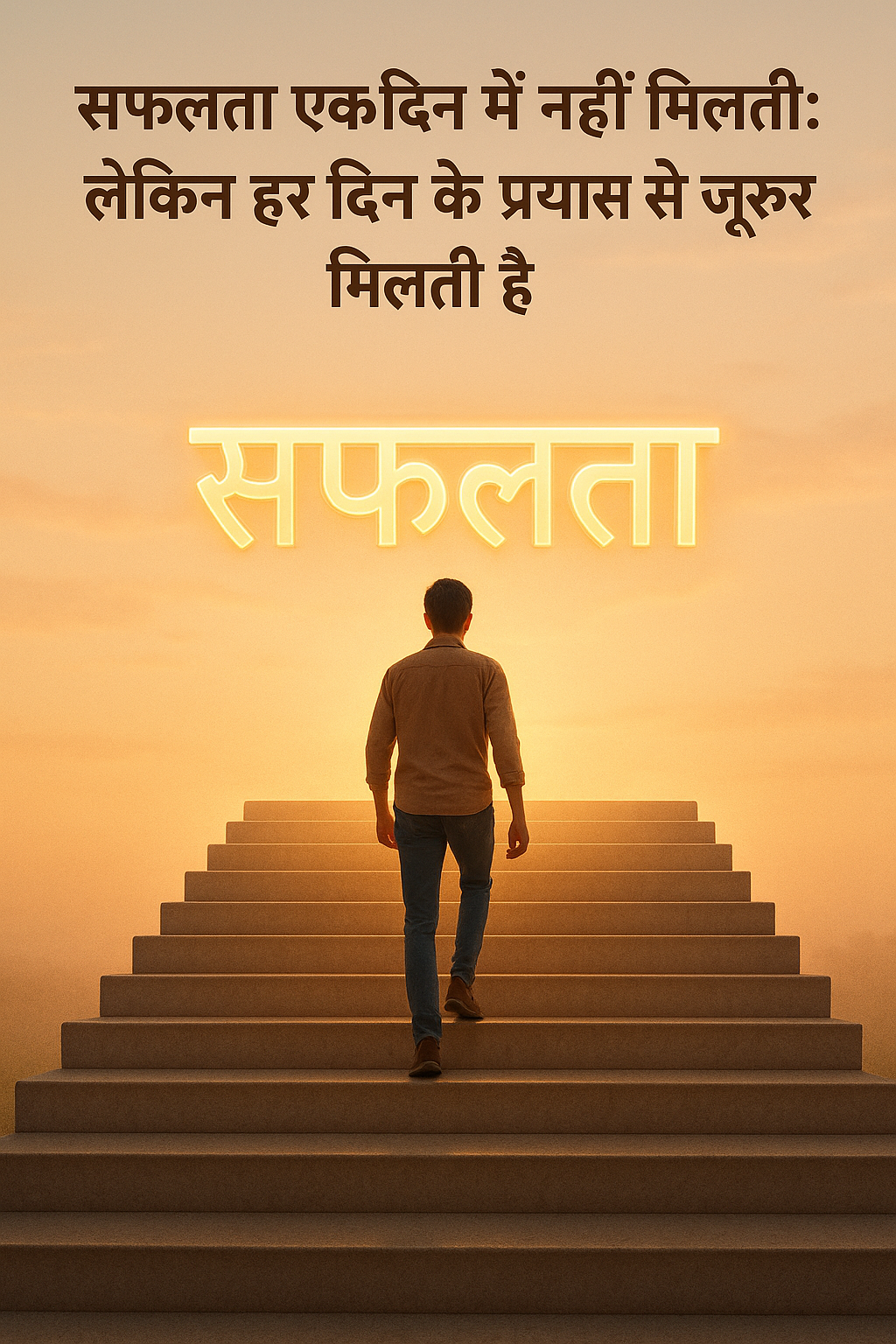 हर दिन की मेहनत से सफलता की ओर बढ़ता व्यक्ति - प्रेरणादायक छवि